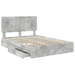 Storage Bed Engineered Wood Length 200 cm Concrete Grey 150 cm