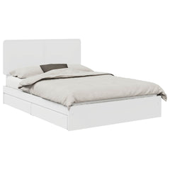 Storage Bed with Drawer Engineered Wood Length 200 cm White 140 cm