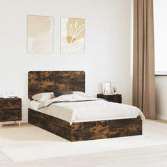 Storage Bed with Drawer Engineered Wood Length 190 cm Smoked oak 135 cm
