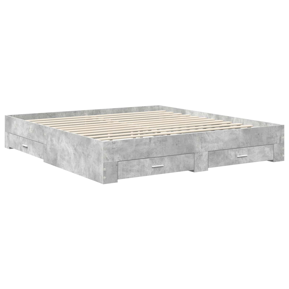 Bed Frame Engineered Wood Length 200 cm Concrete Grey 200 cm