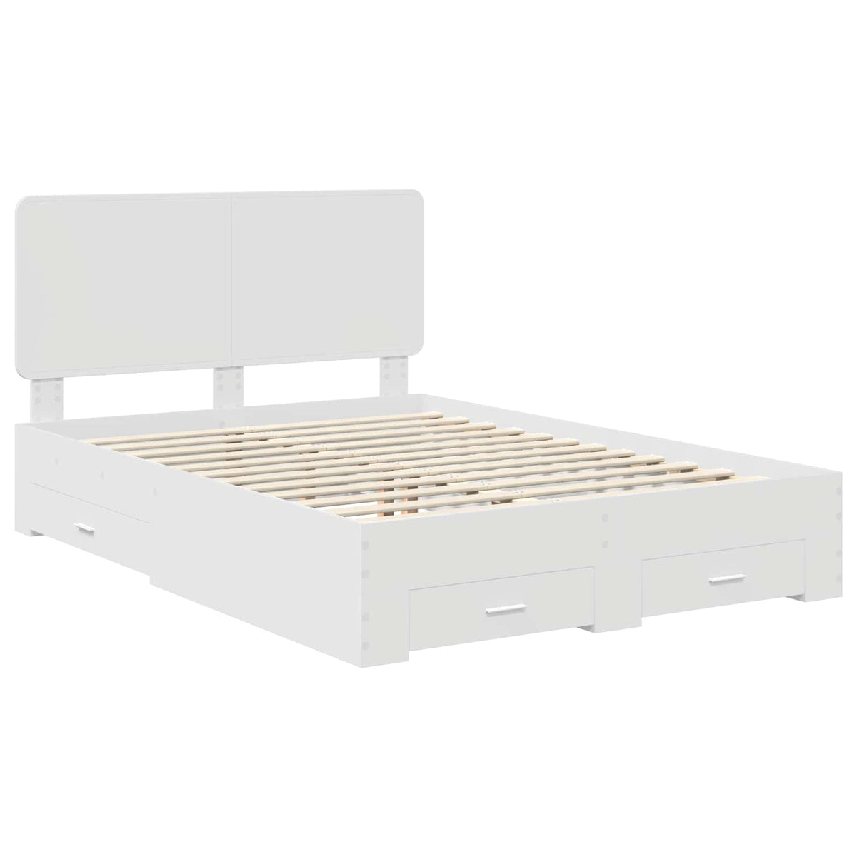 Bed Frame Drawer Engineered Wood White
