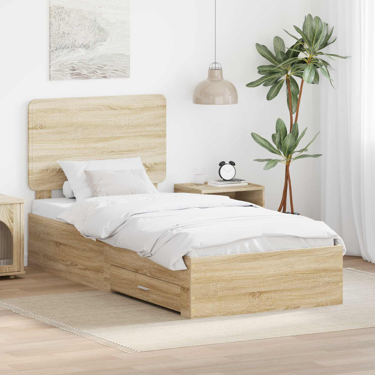 Bed Frame Drawer Engineered Wood Sonoma oak