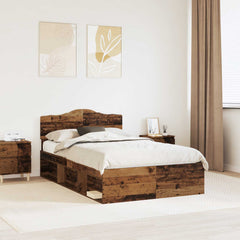 Bed Frame 135 x 190 cm Solid Pine Wood Old wood