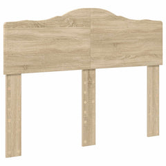 Bed Frame with Headboard 120 x 190 cm Solid Pine Wood Sonoma oak