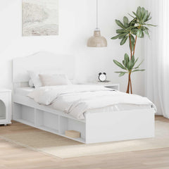 Bed Frame Headboard Solid Pine Wood White