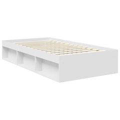 Bed Frame with Headboard 100 x 200 cm Solid Pine Wood White