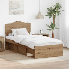 Bed Frame Headboard Solid Pine Wood Artisan oak