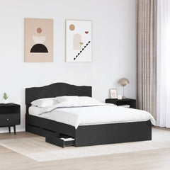 Bed Frame Drawer Engineer Wood Black