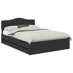 Bed Frame Drawer Engineer Wood Black