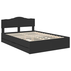 Bed Frame Drawer Engineer Wood Black