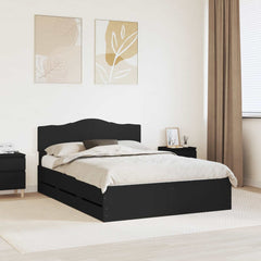 Bed Frame Drawer Engineer Wood Black