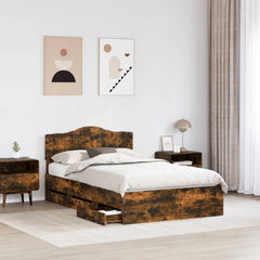 Bed Frame Drawer Engineer Wood Smoked Oak