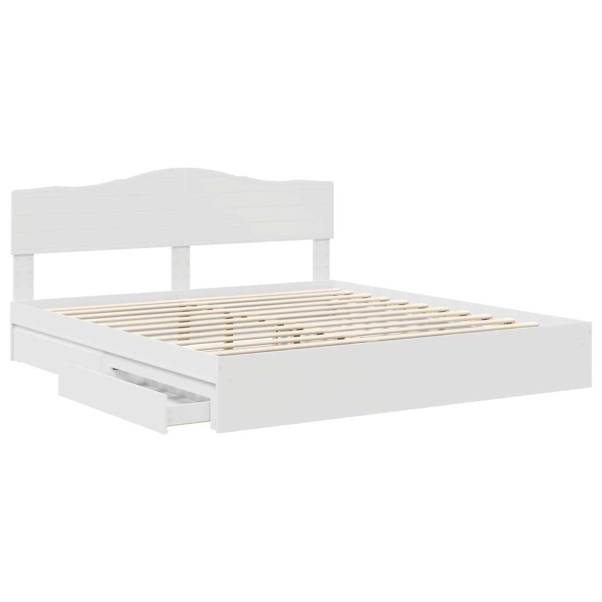 Storage Bed with Drawer Engineered Wood Length 200 cm White 180 cm