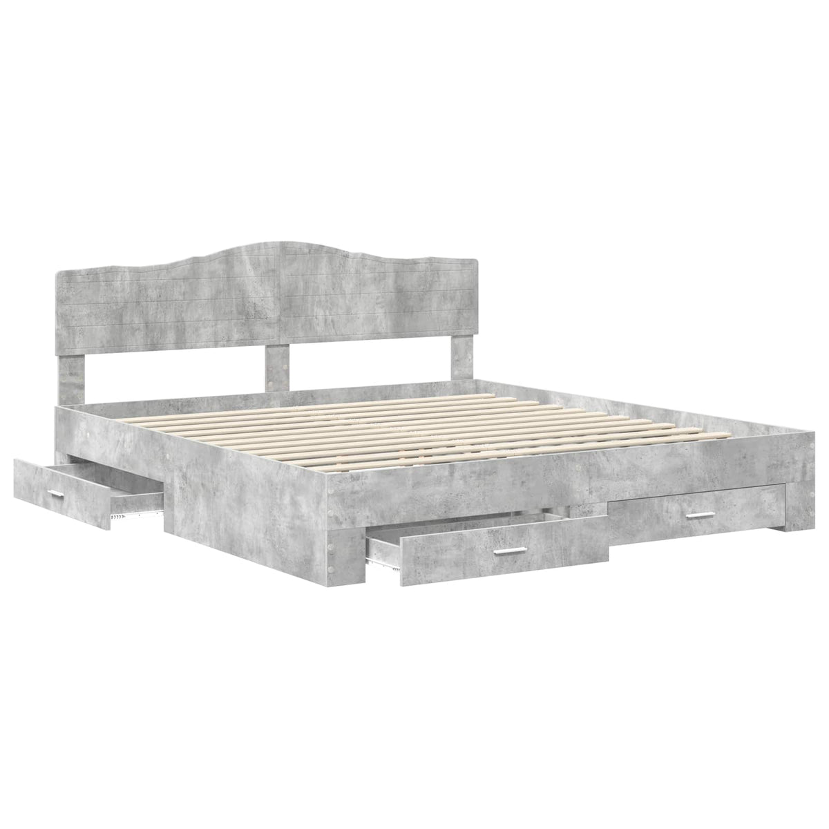 Bed Frame Engineered Wood Length 200 cm Concrete Grey 200 cm