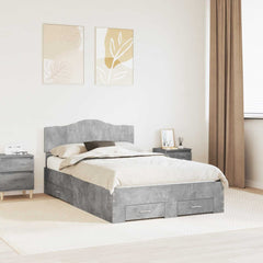Bed Frame Engineered Wood Concrete grey
