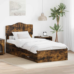 Bed Frame Drawer Engineered Wood Length Smoked Oak
