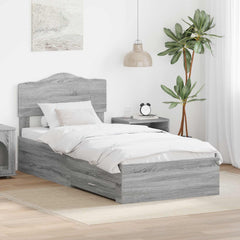 Bed Frame Drawer Engineered Wood Grey sonoma