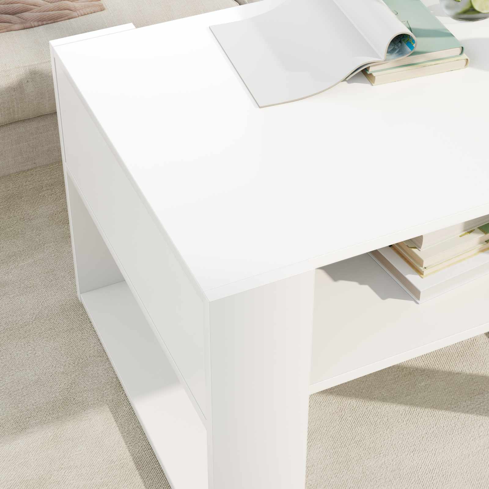 vidaXL Coffee Table White 66 x 53 x 45 cm Engineered Wood 4