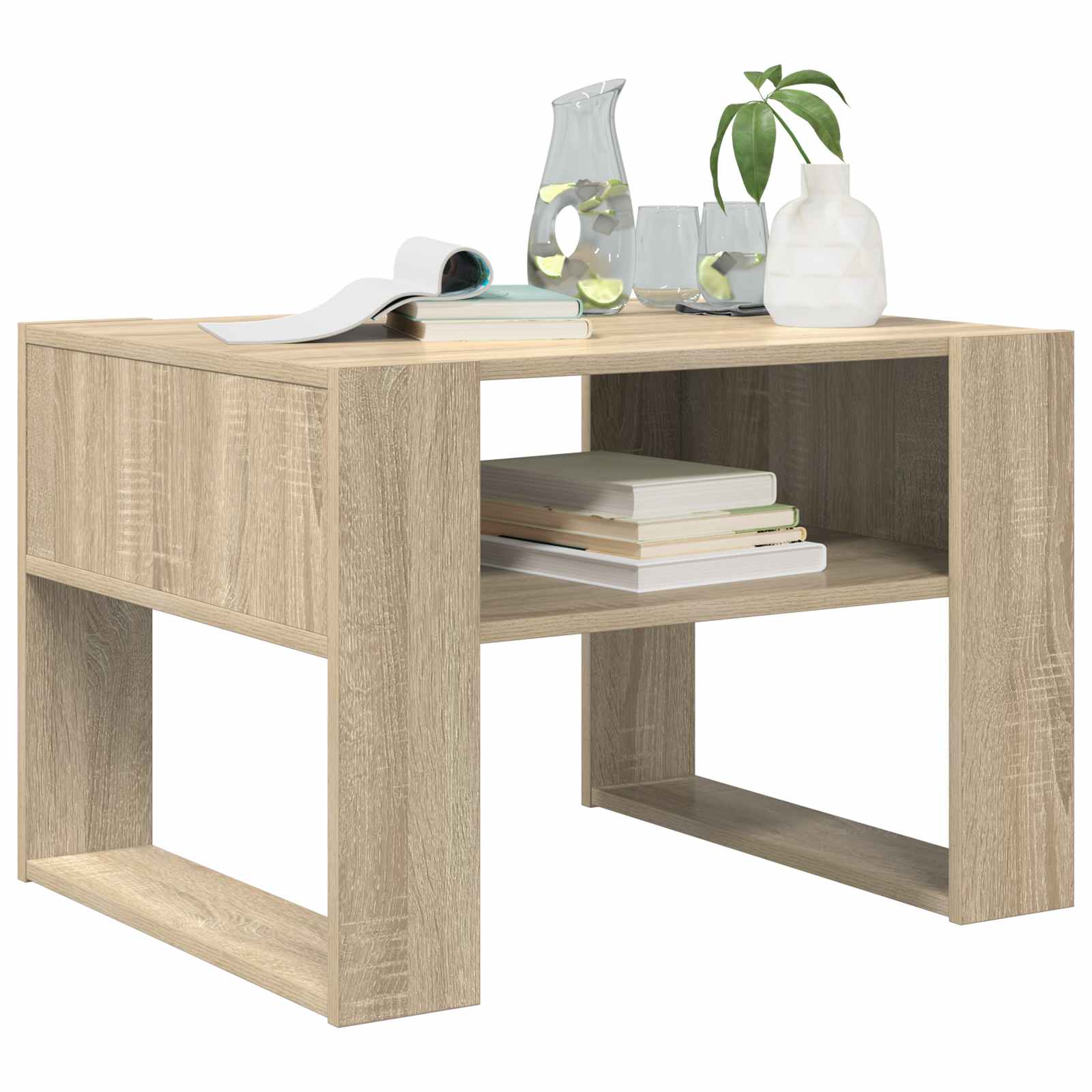 vidaXL Coffee Table Sonoma Oak 66 x 53 x 45 cm Engineered Wood 3