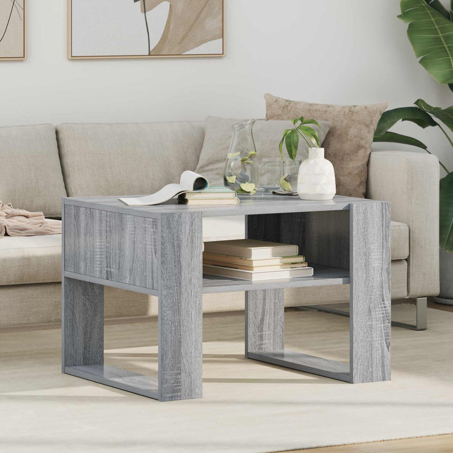 vidaXL Coffee Table Grey Sonoma 66 x 53 x 45 cm Engineered Wood 1