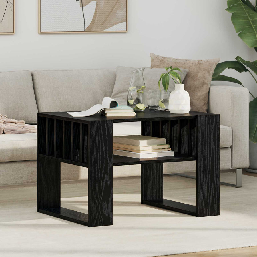 vidaXL Coffee Table Black Oak 66 x 49.5 x 45 cm Engineered Wood 1