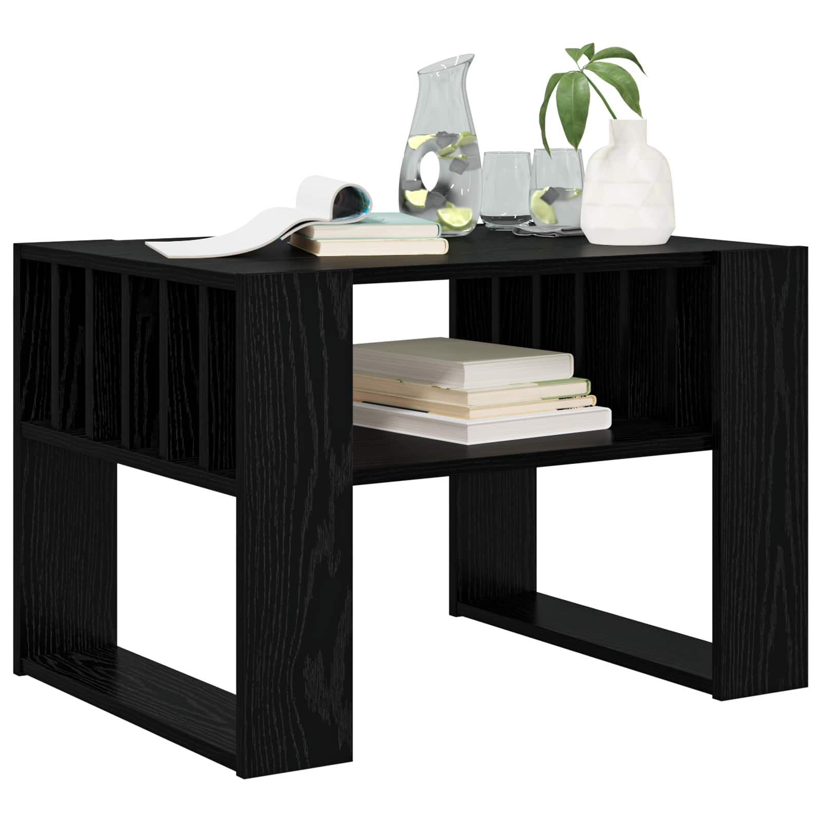 vidaXL Coffee Table Black Oak 66 x 49.5 x 45 cm Engineered Wood 3