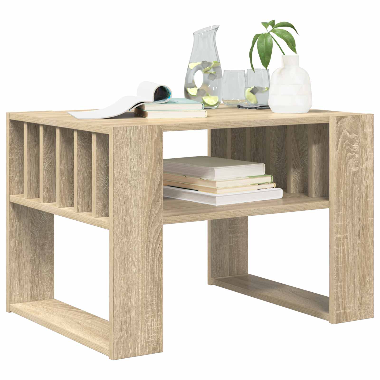 vidaXL Coffee Table Sonoma Oak 66 x 49.5 x 45 cm Engineered Wood 3
