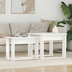 vidaXL Coffee Table Set 2 pcs White 50 x 52 x 42 cm Engineered Wood 1