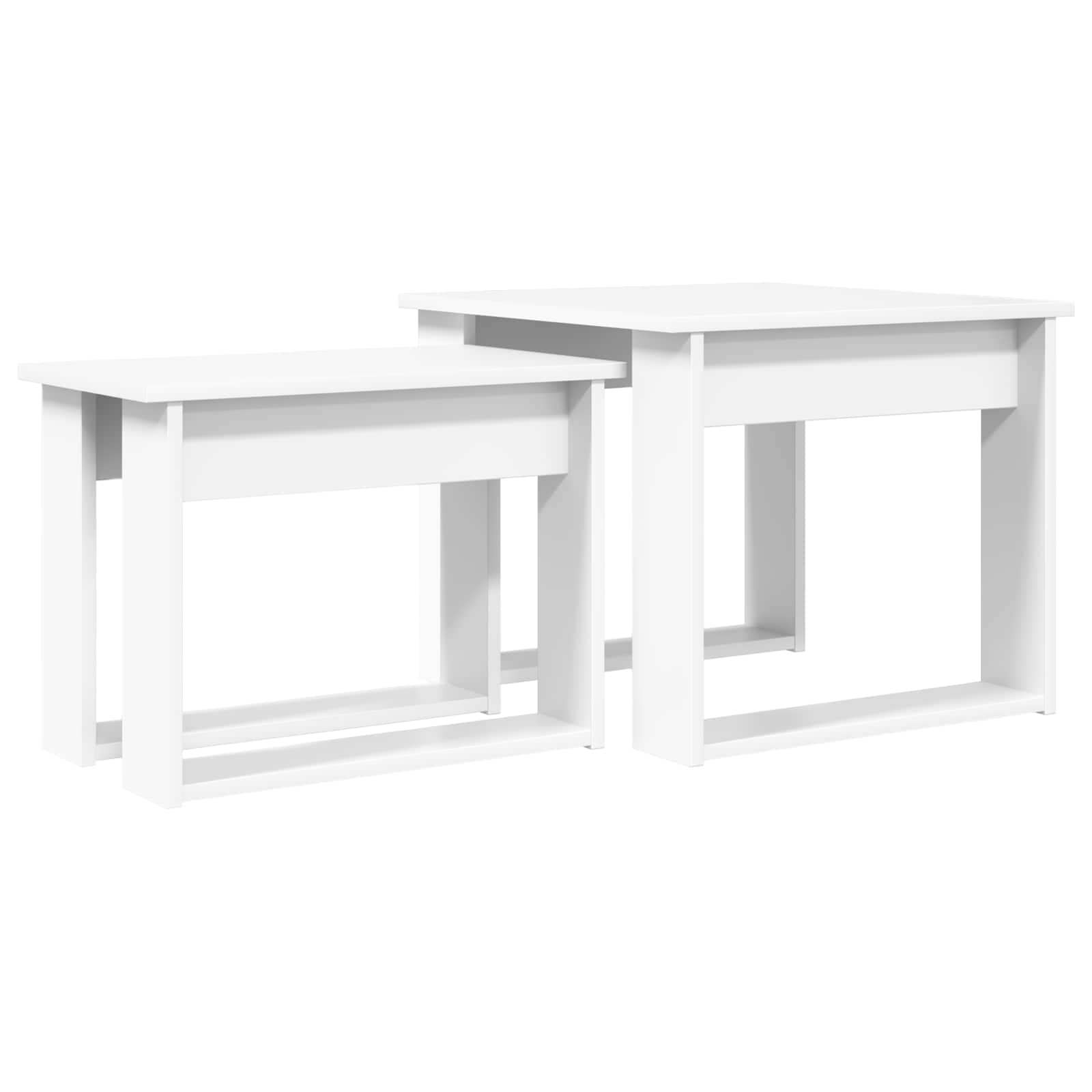 vidaXL Coffee Table Set 2 pcs White 50 x 52 x 42 cm Engineered Wood 2