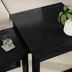 vidaXL Coffee Table Set 2 pcs Black Oak 50 x 52 x 42 cm 4
