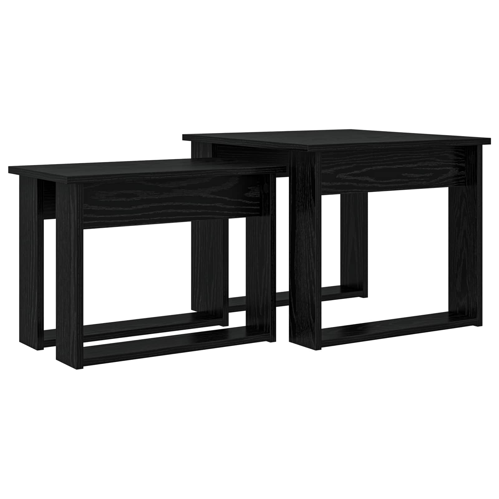 vidaXL Coffee Table Set 2 pcs Black Oak 50 x 52 x 42 cm 2