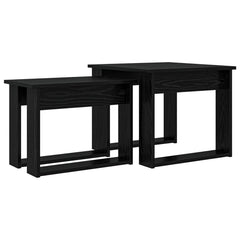 vidaXL Coffee Table Set 2 pcs Black Oak 50 x 52 x 42 cm 2