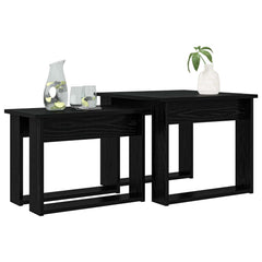 vidaXL Coffee Table Set 2 pcs Black Oak 50 x 52 x 42 cm 3