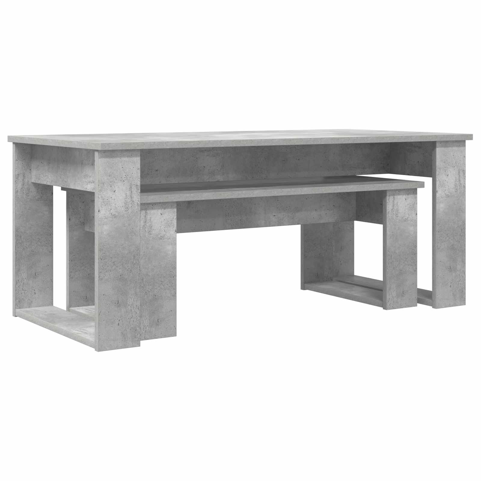 vidaXL Coffee Table Set 2 pcs Concrete Grey 100 x 50 x 42 cm 5