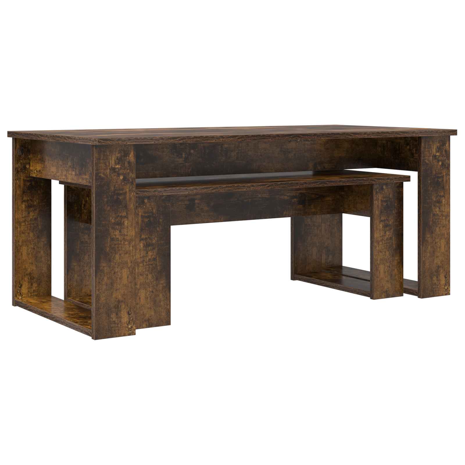 vidaXL Coffee Table Set 2 pcs Smoked Oak 100 x 50 x 42 cm 5