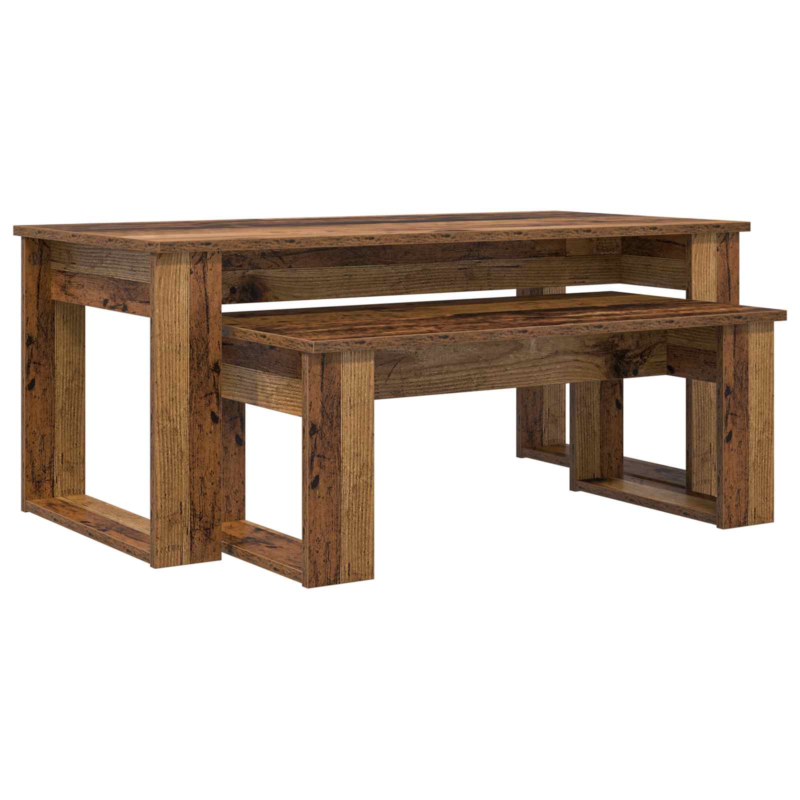 vidaXL Coffee Table Set 2 pcs Old Wood 100 x 50 x 42 cm 2