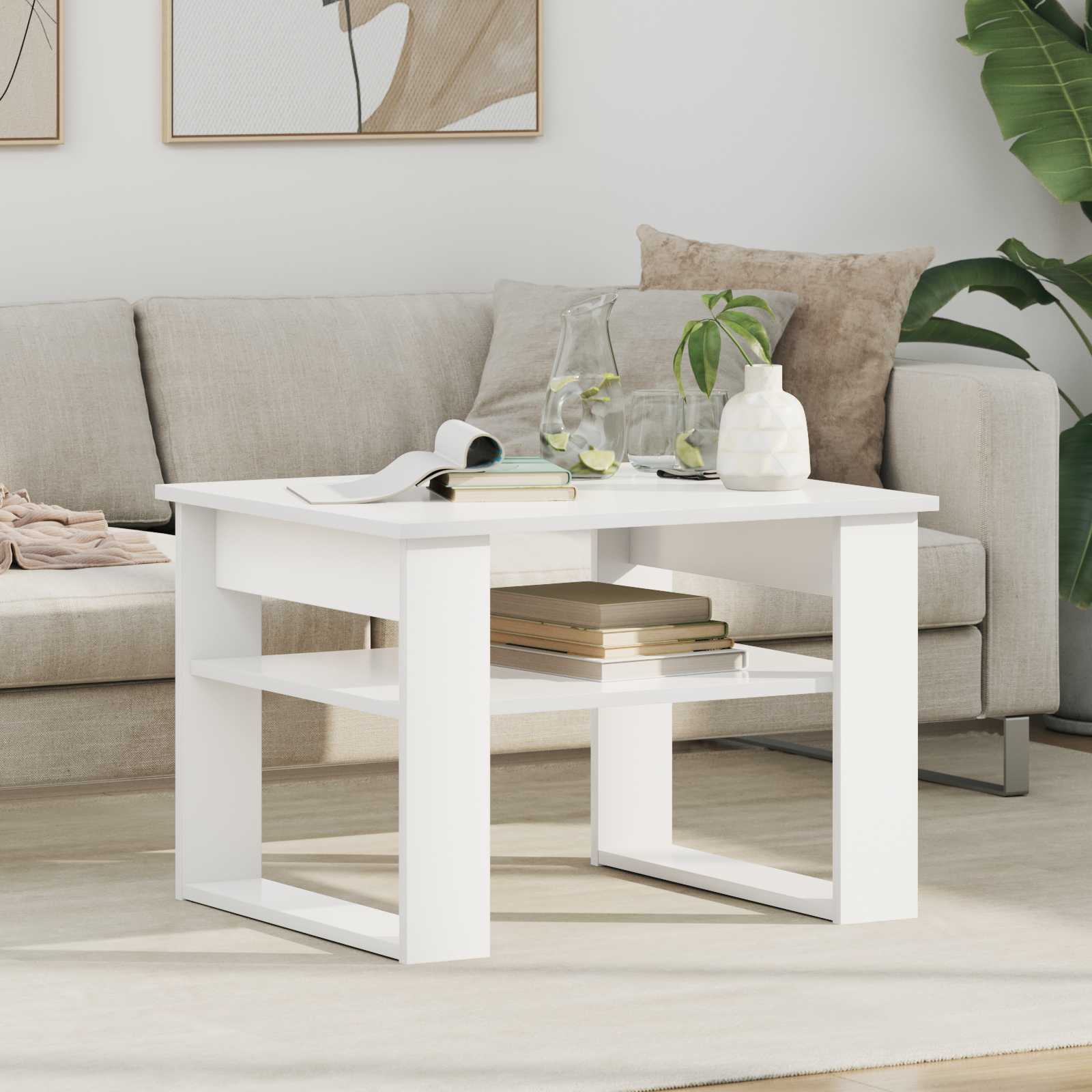 vidaXL Coffee Table White 64 x 54 x 44 cm Engineered Wood 1