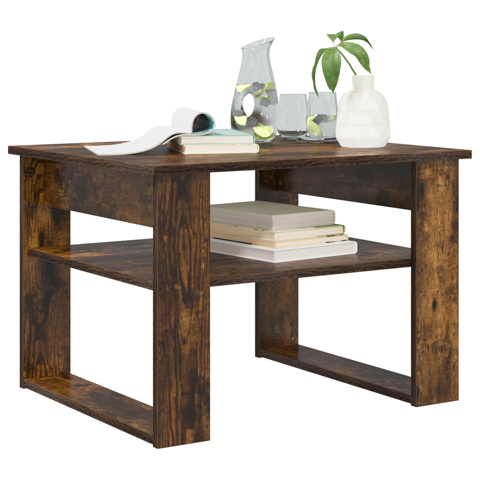 vidaXL Coffee Table Smoked Oak 64 x 54 x 44 cm Engineered Wood 3