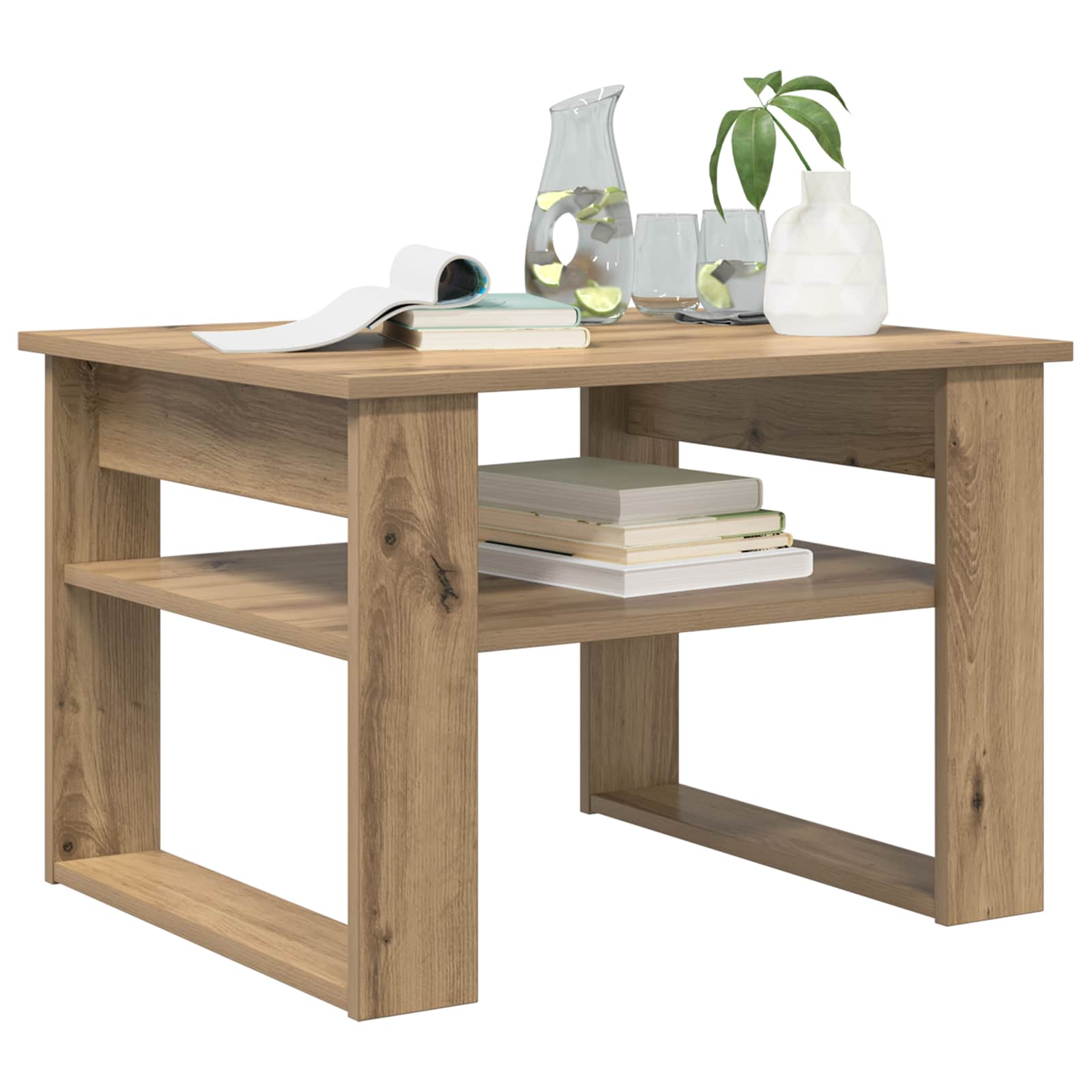 vidaXL Coffee Table Artisan Oak 64 x 54 x 44 cm Engineered Wood 3