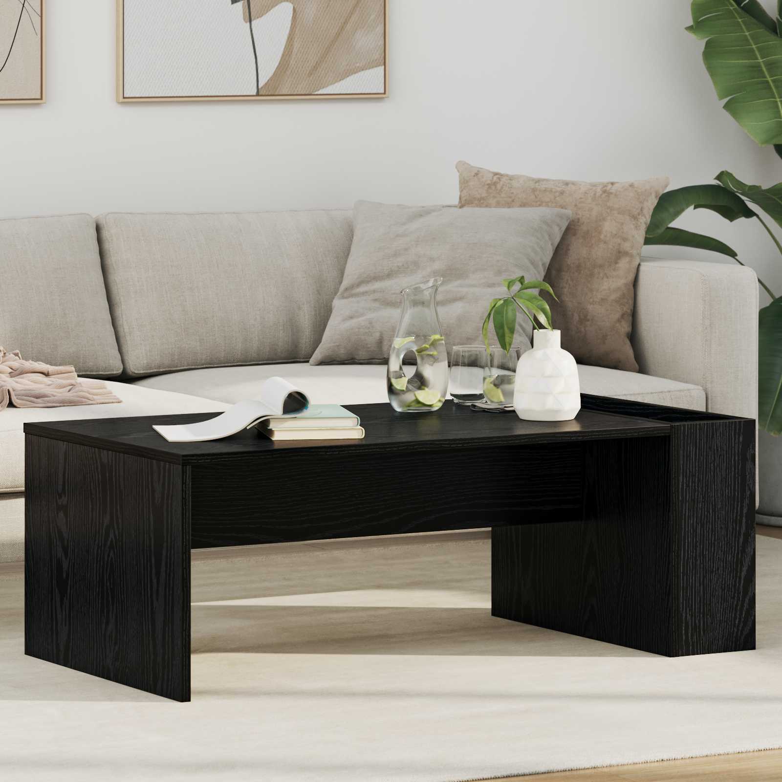 vidaXL Coffee Table Black Oak 95 x 50 x 34 cm Engineered Wood 1