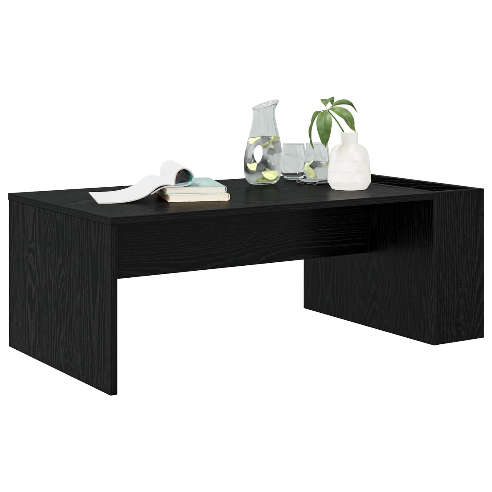 vidaXL Coffee Table Black Oak 95 x 50 x 34 cm Engineered Wood 3
