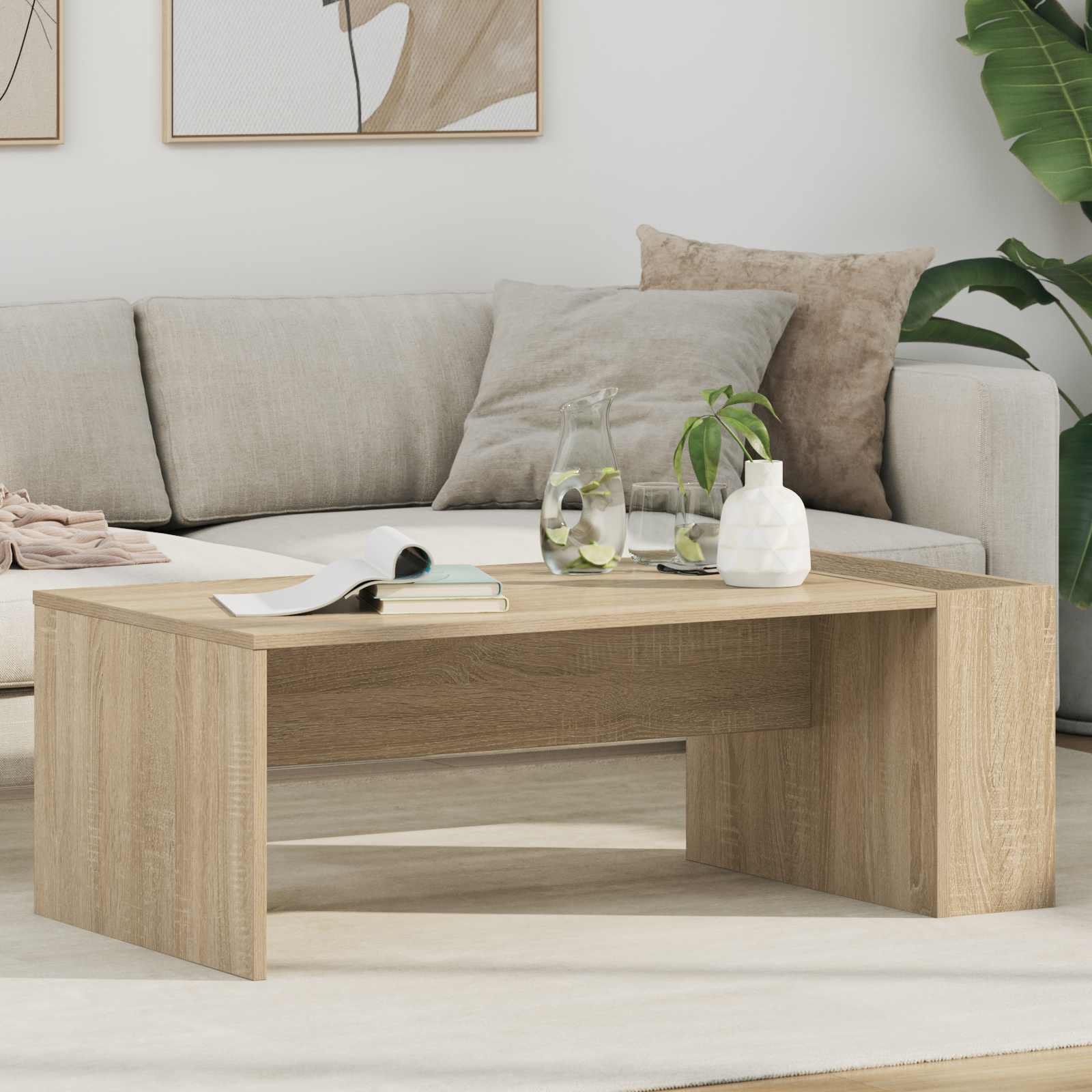 vidaXL Coffee Table Sonoma Oak 95 x 50 x 34 cm Engineered Wood 1