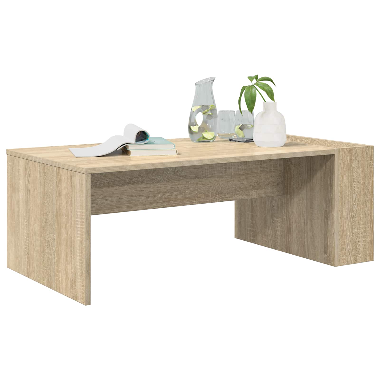 vidaXL Coffee Table Sonoma Oak 95 x 50 x 34 cm Engineered Wood 3
