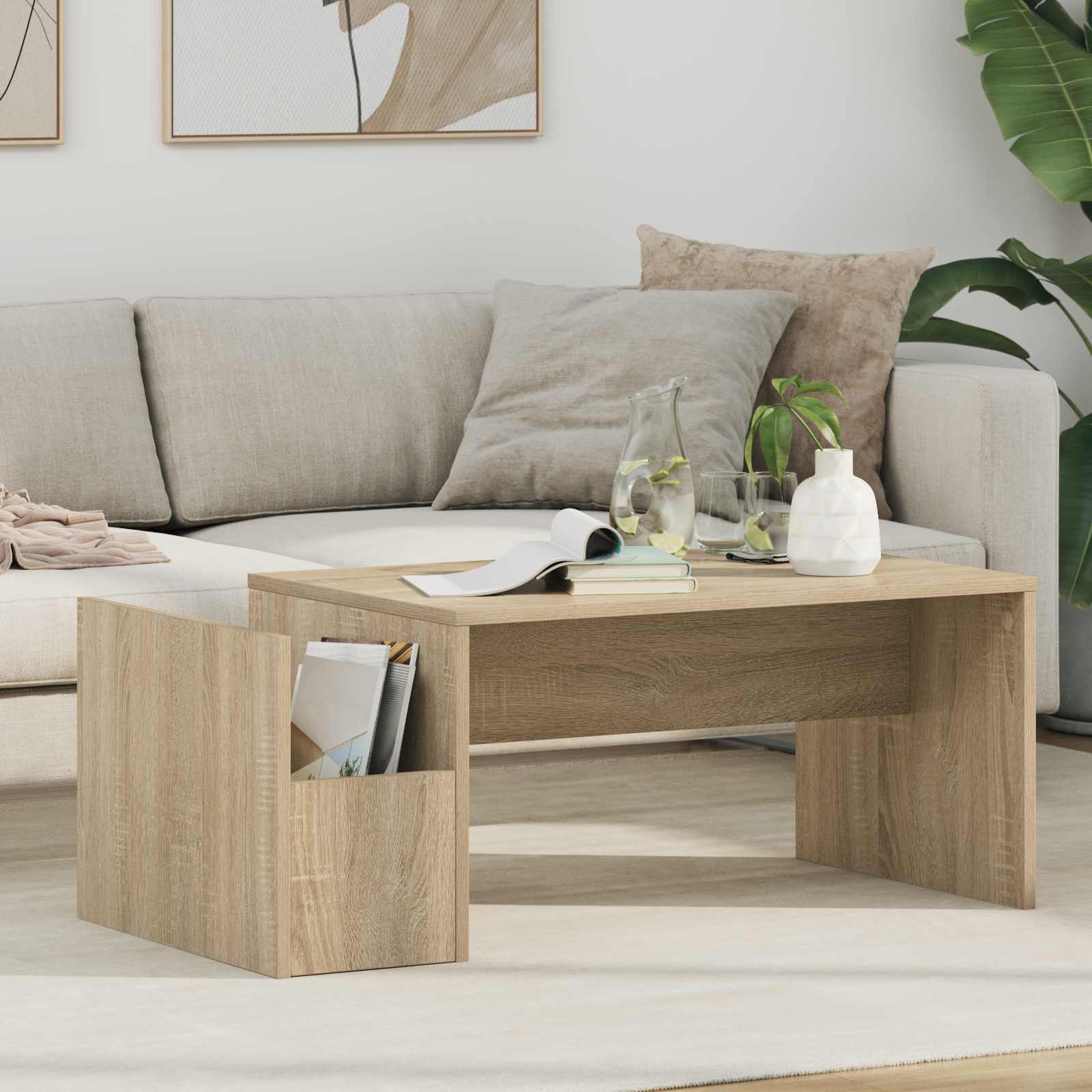 vidaXL Coffee Table Sonoma Oak 90 x 45 x 35 cm Engineered Wood 1