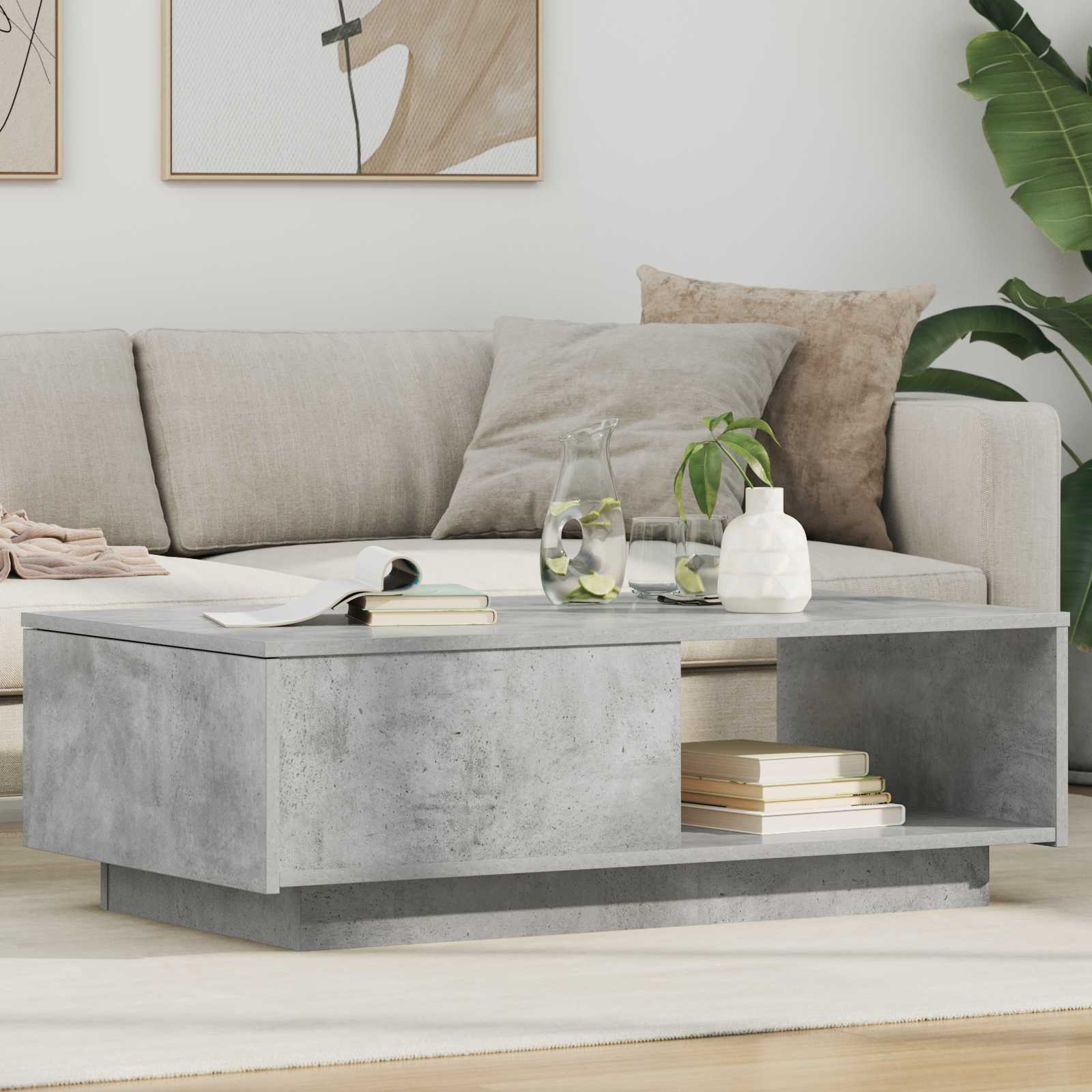 vidaXL Coffee Table Concrete Grey 95 x 55 x 31 cm Engineered Wood 1