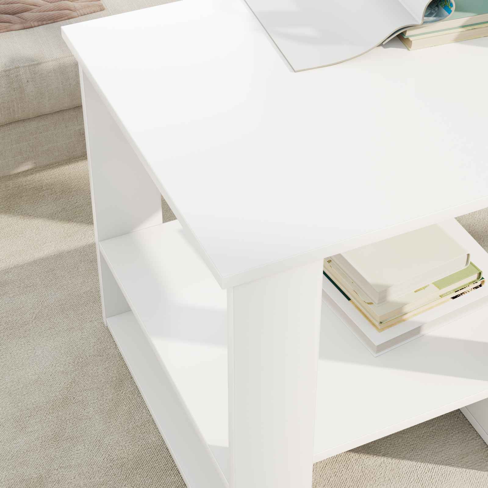 vidaXL Coffee Table White 51 x 50 x 50 cm Engineered Wood 4