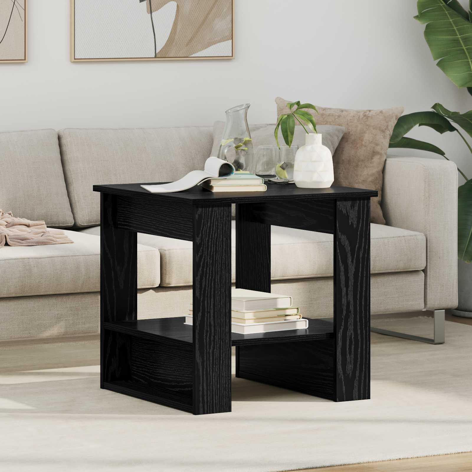 vidaXL Coffee Table Black Oak 51 x 50 x 50 cm Engineered Wood 1