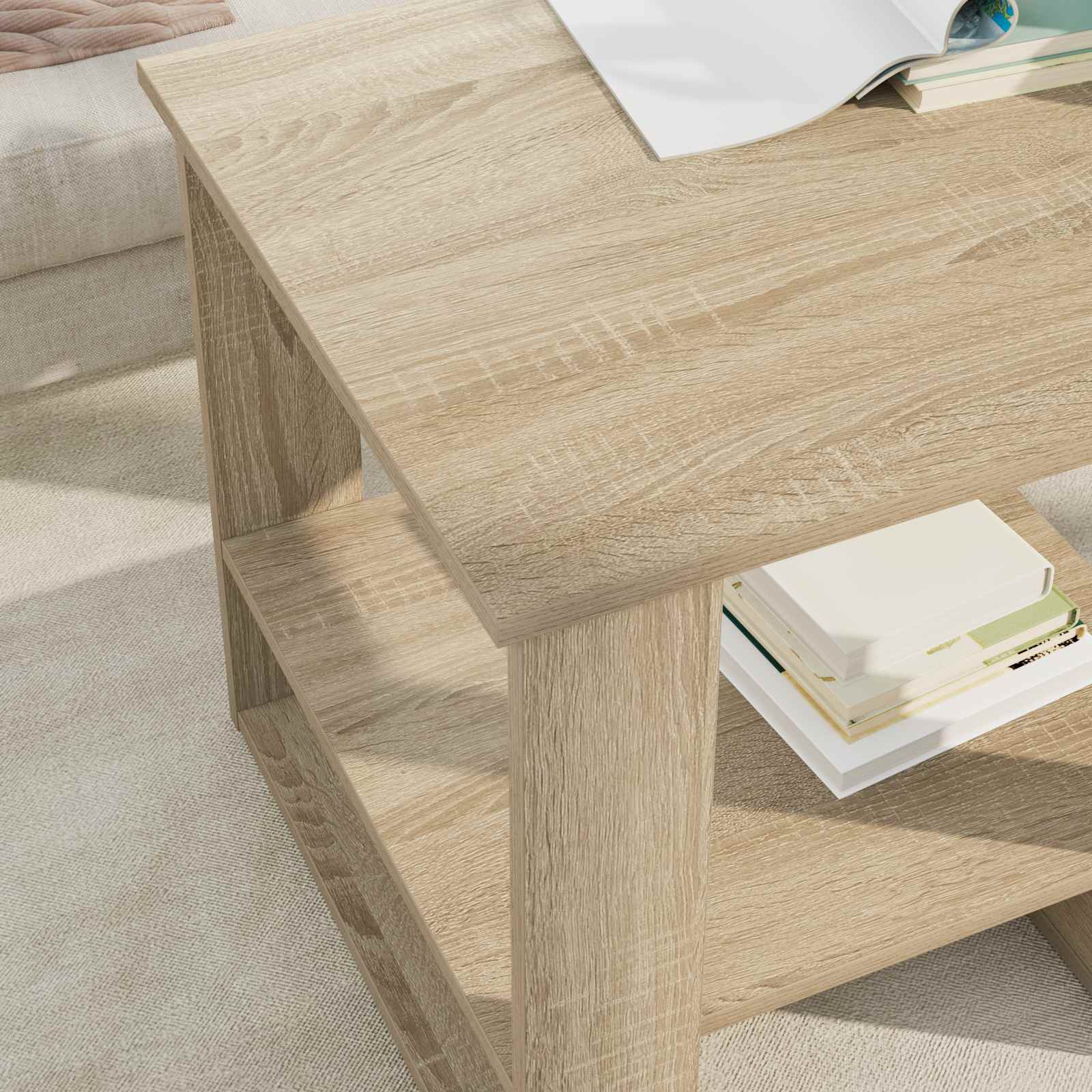 vidaXL Coffee Table Sonoma Oak 51 x 50 x 50 cm Engineered Wood 4