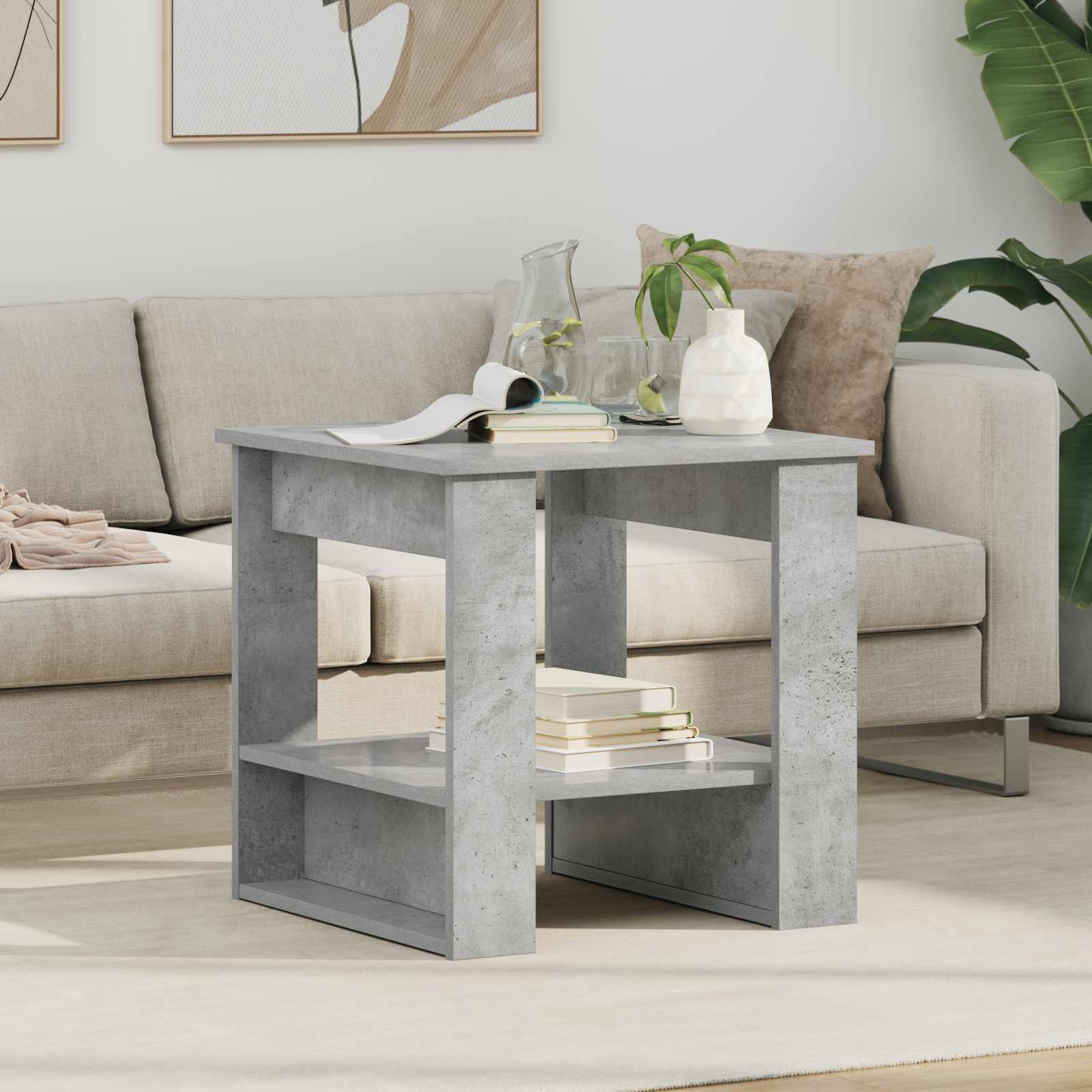 vidaXL Coffee Table Concrete Grey 51 x 50 x 50 cm Engineered Wood 1