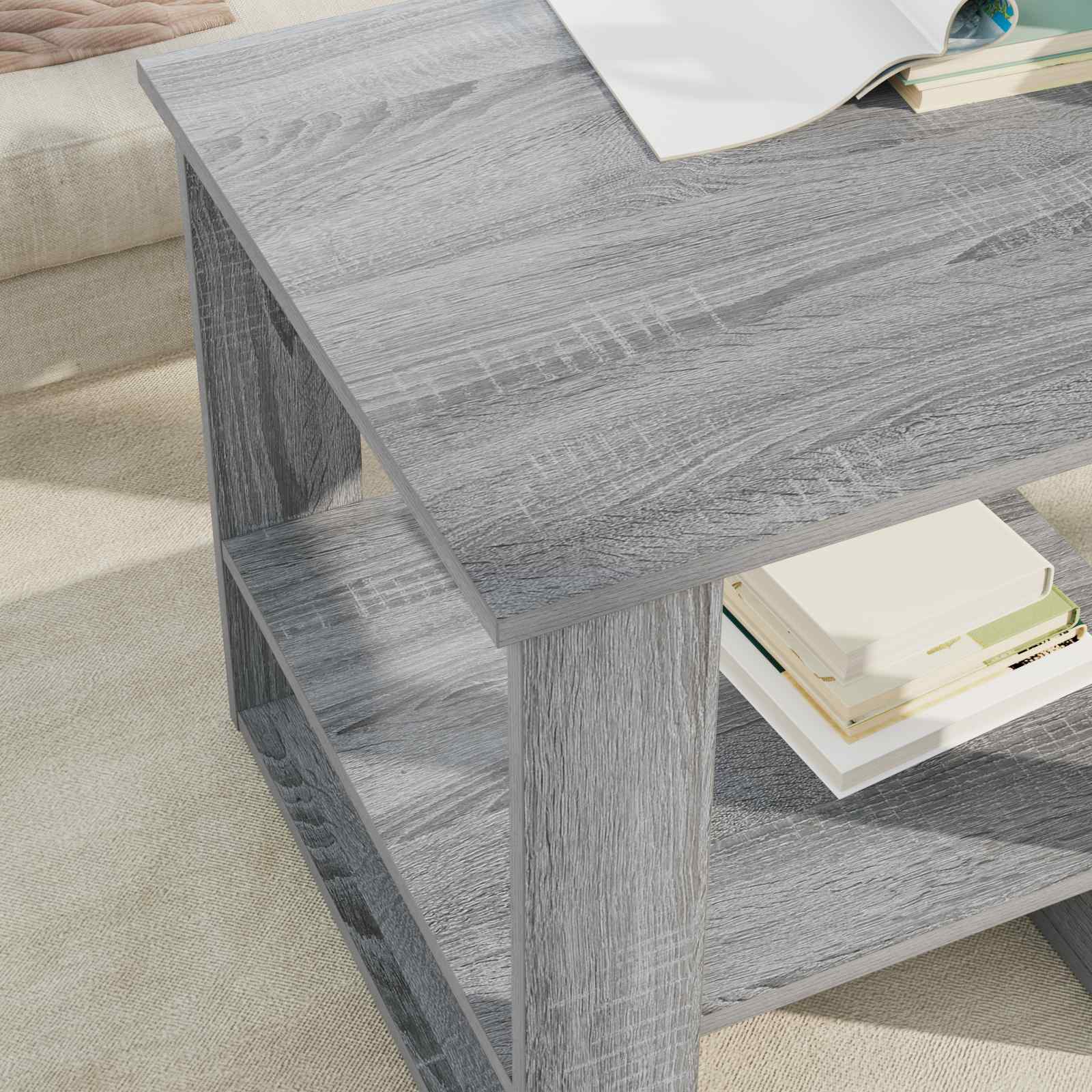 vidaXL Coffee Table Grey Sonoma 51 x 50 x 50 cm Engineered Wood 4